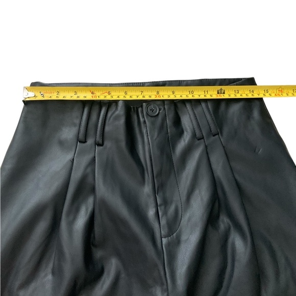 SO Black Wide Leg Leather Pants Large Size 13 - Picture 4 of 8